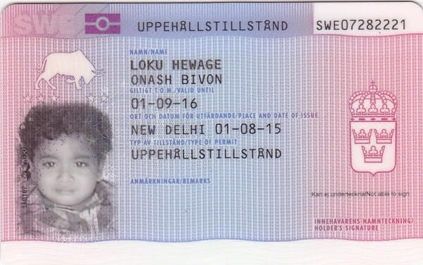 Детская виза Швеции
