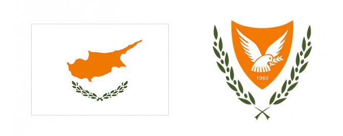 Flag and coat of arms of Cyprus