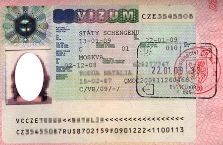 copy of Schengen visa