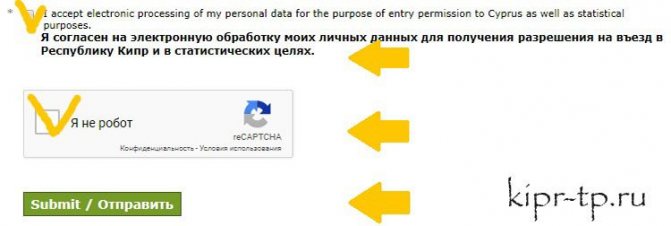 Отправляем анкету на про-визу на Кипр для граждан России