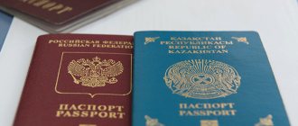 Паспорта России и Казахстана