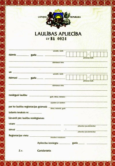 marriage registration in Latvia