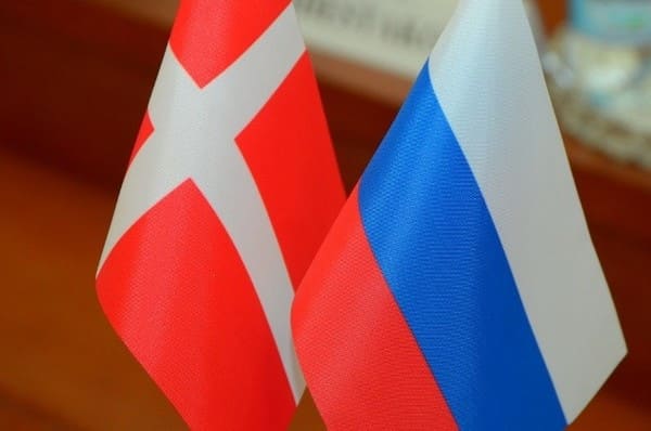 Russian and Danish flags