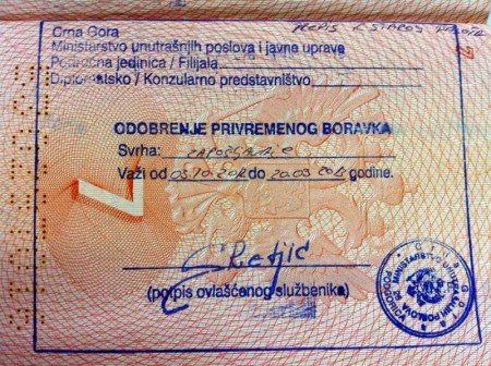 Residence permit in Montenegro