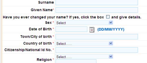 filling out the form